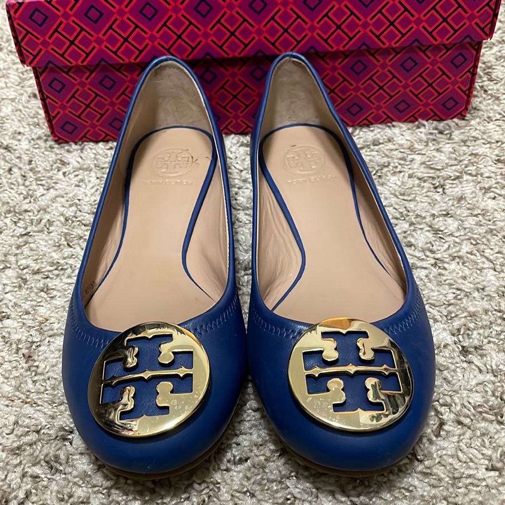 Tory Burch Reva Ballet flats - Greek blue with gold emblem